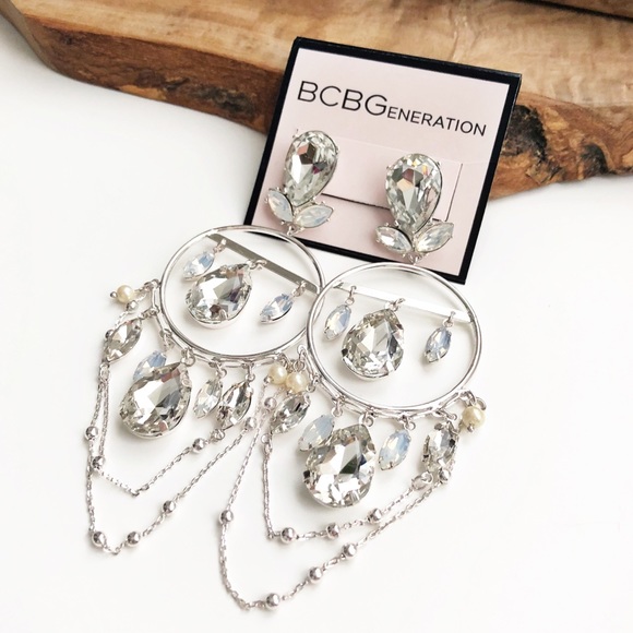 BCBGeneration Jewelry - BCBG opaque rhinestone chandelier earrings